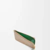 Knot coin cardholder in shiny nappa calfskin Sand/Tropical Green Knot coin cardholder in shiny nappa calfskin Sand/Tropical Green