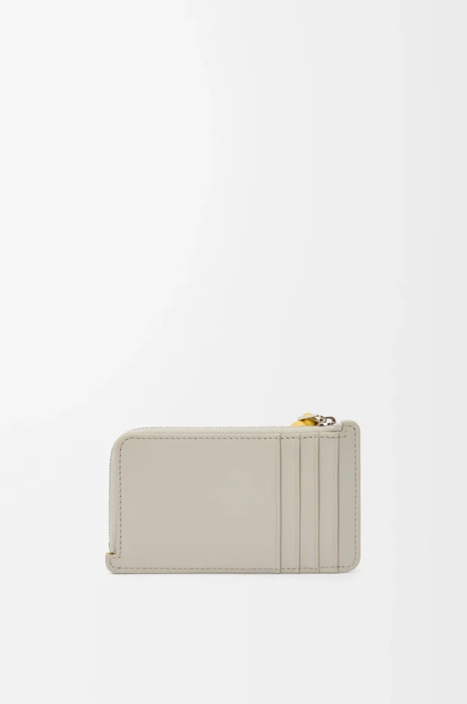 Knot coin cardholder in shiny nappa calfskin Shell Grey/Dandelion Knot coin cardholder in shiny nappa calfskin Shell Grey/Dandelion