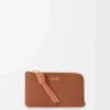 Knot coin cardholder in shiny nappa calfskin Tan/Papaya Knot coin cardholder in shiny nappa calfskin Tan/Papaya