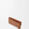 Knot coin cardholder in shiny nappa calfskin Tan/Papaya Knot coin cardholder in shiny nappa calfskin Tan/Papaya