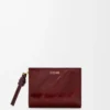 Knot compact wallet in eel Dark Burgundy