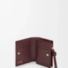 Knot compact wallet in eel Dark Burgundy