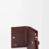Knot compact wallet in eel Dark Burgundy