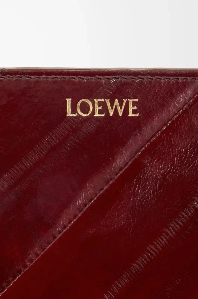 Knot compact wallet in eel Dark Burgundy