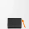 Knot compact wallet in shiny nappa calfskin Black/Bright Orange Knot compact wallet in shiny nappa calfskin Black/Bright Orange