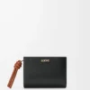 Knot compact wallet in shiny nappa calfskin Black/Squirrel Knot compact wallet in shiny nappa calfskin Black/Squirrel