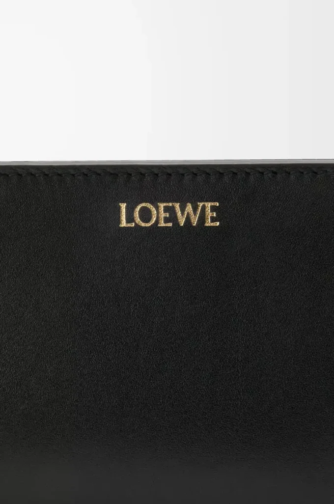 Knot compact wallet in shiny nappa calfskin Black/Squirrel Knot compact wallet in shiny nappa calfskin Black/Squirrel