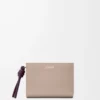 Knot compact wallet in shiny nappa calfskin Clay/Plum Knot compact wallet in shiny nappa calfskin Clay/Plum