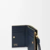 Knot compact wallet in shiny nappa calfskin Eucalyptus/Deep Navy Knot compact wallet in shiny nappa calfskin Eucalyptus/Deep Navy