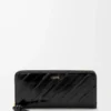 Knot slim zip around wallet in eel Black Knot slim zip around wallet in eel Black