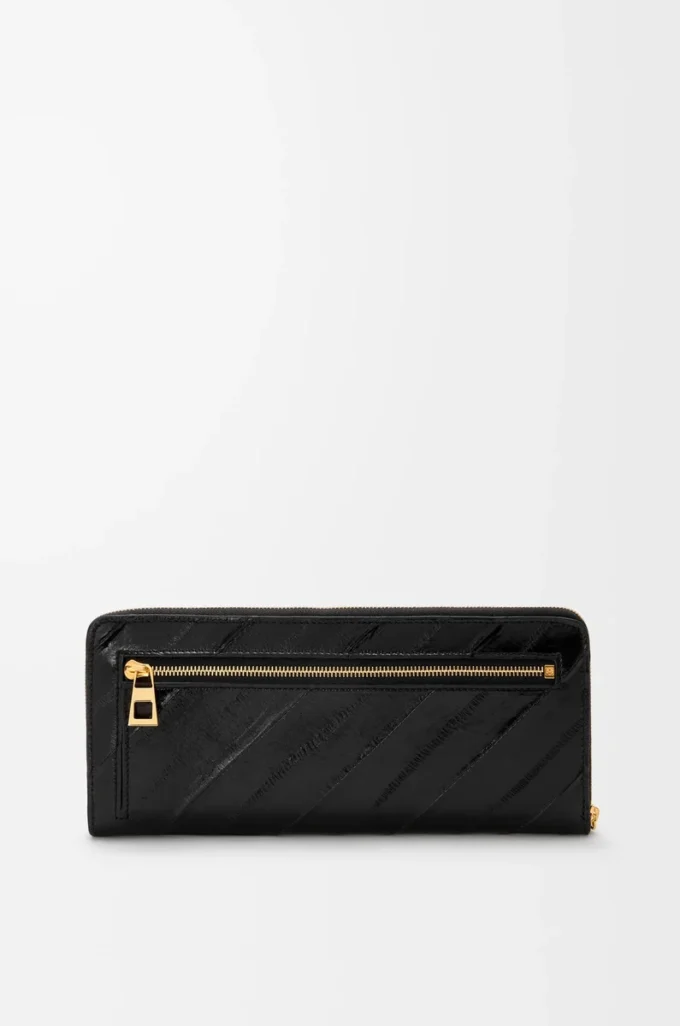 Knot slim zip around wallet in eel Black Knot slim zip around wallet in eel Black
