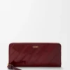 Knot slim zip around wallet in eel Dark Burgundy Knot slim zip around wallet in eel Dark Burgundy