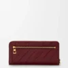 Knot slim zip around wallet in eel Dark Burgundy Knot slim zip around wallet in eel Dark Burgundy