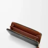 Knot zip around wallet in shiny nappa calfskin Black/Squirrel