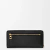Knot zip around wallet in shiny nappa calfskin Black/Squirrel