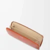 Knot zip around wallet in shiny nappa calfskin Maple/Papercraft