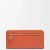Knot zip around wallet in shiny nappa calfskin Maple/Papercraft