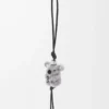 Koala charm in felt and calfskin Light Grey/Black Koala charm in felt and calfskin Light Grey/Black