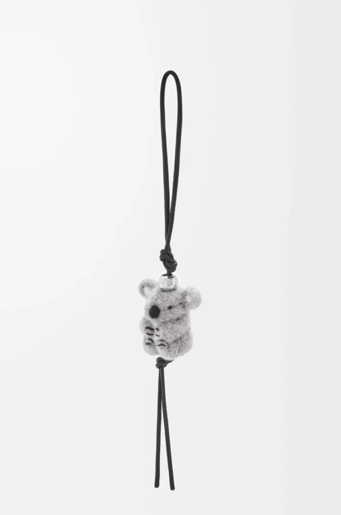 Koala charm in felt and calfskin Light Grey/Black Koala charm in felt and calfskin Light Grey/Black