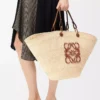 Large Anagram Basket bag in iraca palm and calfskin Natural/Tan Large Anagram Basket bag in iraca palm and calfskin Natural/Tan
