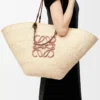 Large Anagram Basket bag in iraca palm and calfskin Natural/Tan Large Anagram Basket bag in iraca palm and calfskin Natural/Tan