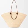 Large Anagram Basket bag in iraca palm and calfskin Natural/Tan Large Anagram Basket bag in iraca palm and calfskin Natural/Tan