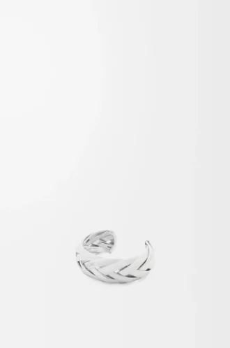 Large braided cuff in sterling silver Silver