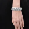 Large braided cuff in sterling silver Silver