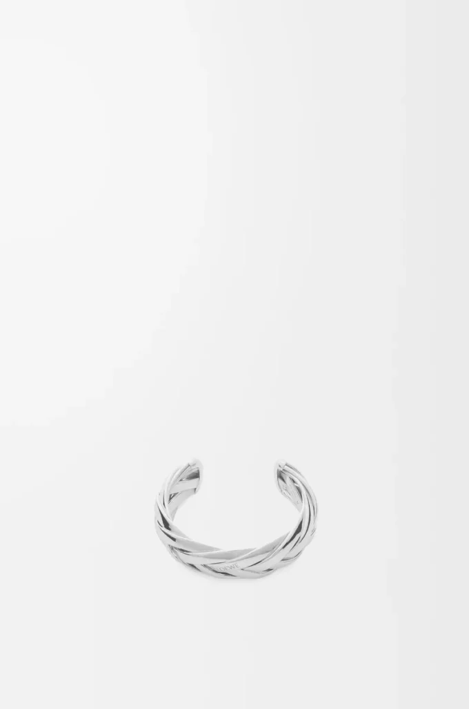 Large braided cuff in sterling silver Silver