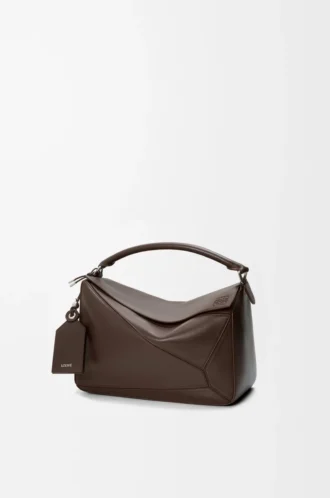 Large Featherlight Puzzle bag in nappa lambskin Dark Chestnut