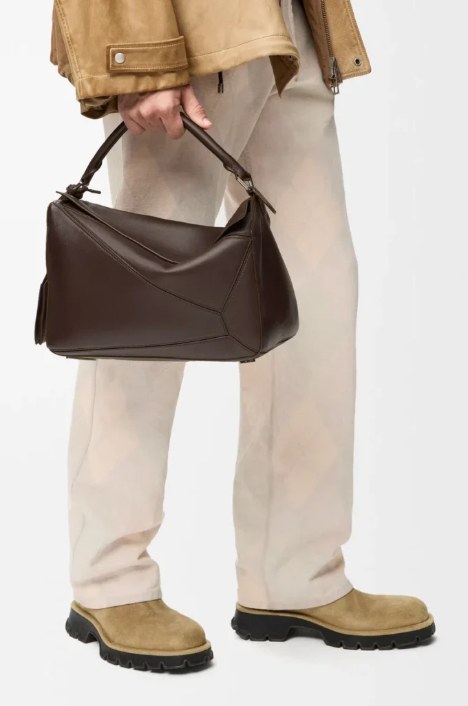 Large Featherlight Puzzle bag in nappa lambskin Dark Chestnut Large Featherlight Puzzle bag in nappa lambskin Dark Chestnut