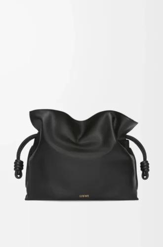 Large Flamenco clutch in nappa calfskin Black