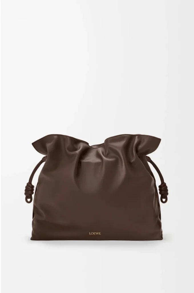 Large Flamenco clutch in nappa calfskin Chocolate Large Flamenco clutch in nappa calfskin Chocolate