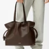 Large Flamenco clutch in nappa calfskin Chocolate Large Flamenco clutch in nappa calfskin Chocolate