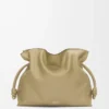 Large Flamenco clutch in nappa calfskin Clay Green Large Flamenco clutch in nappa calfskin Clay Green