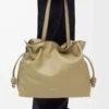 Large Flamenco clutch in nappa calfskin Clay Green Large Flamenco clutch in nappa calfskin Clay Green