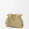 Large Flamenco clutch in nappa calfskin Clay Green Large Flamenco clutch in nappa calfskin Clay Green