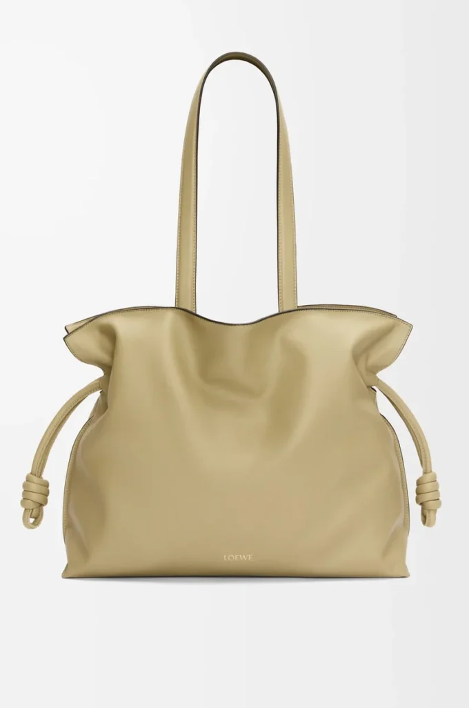 Large Flamenco clutch in nappa calfskin Clay Green Large Flamenco clutch in nappa calfskin Clay Green