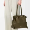 Large Flamenco clutch in nappa calfskin Dark Khaki Large Flamenco clutch in nappa calfskin Dark Khaki