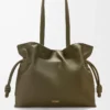 Large Flamenco clutch in nappa calfskin Dark Khaki Large Flamenco clutch in nappa calfskin Dark Khaki