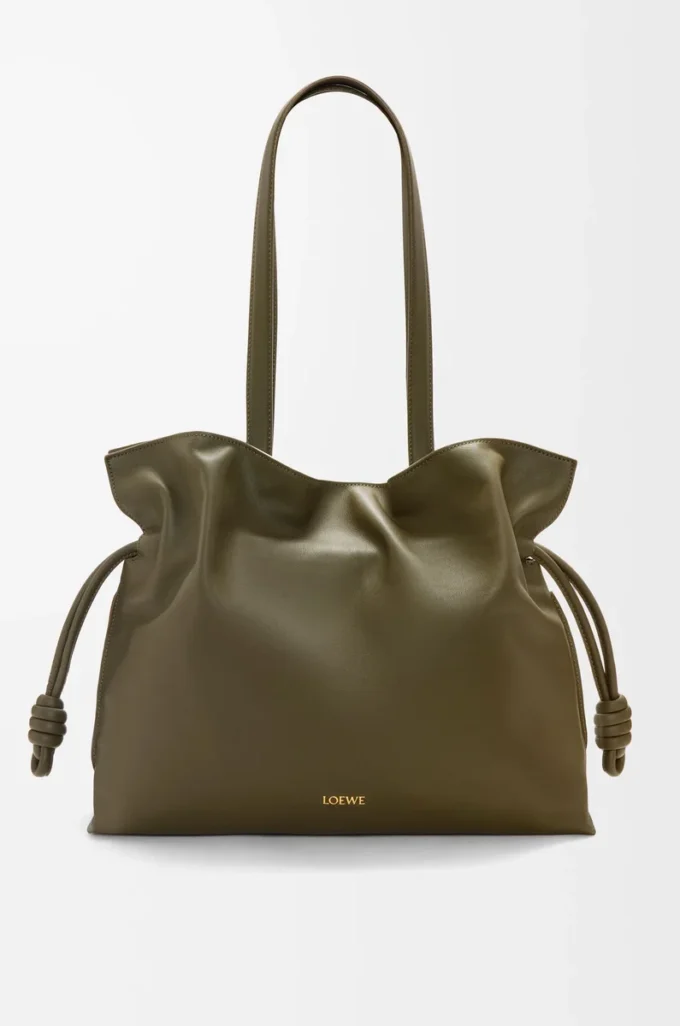 Large Flamenco clutch in nappa calfskin Dark Khaki Large Flamenco clutch in nappa calfskin Dark Khaki