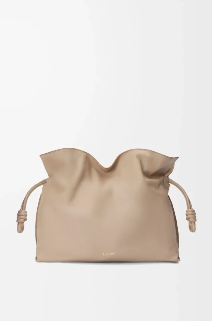 Large Flamenco clutch in nappa calfskin Sand Large Flamenco clutch in nappa calfskin Sand