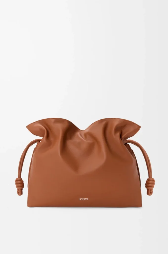 Large Flamenco clutch in nappa calfskin Squirrel Large Flamenco clutch in nappa calfskin Squirrel