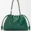 Large Flamenco purse in deerskin Evergreen Large Flamenco purse in deerskin Evergreen