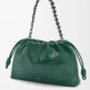Large Flamenco purse in deerskin Evergreen Large Flamenco purse in deerskin Evergreen
