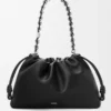 Large Flamenco purse in fine grained calfskin Black Large Flamenco purse in fine grained calfskin Black