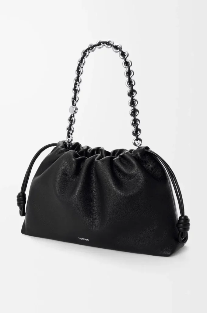 Large Flamenco purse in fine grained calfskin Black Large Flamenco purse in fine grained calfskin Black