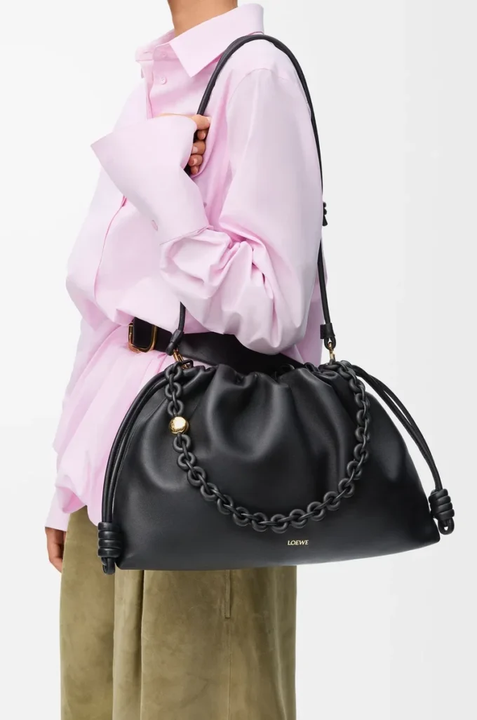 Large Flamenco purse in mellow nappa lambskin Black Large Flamenco purse in mellow nappa lambskin Black