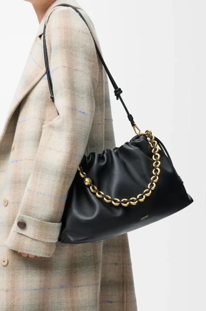 Large Flamenco purse in mellow nappa lambskin Black Large Flamenco purse in mellow nappa lambskin Black
