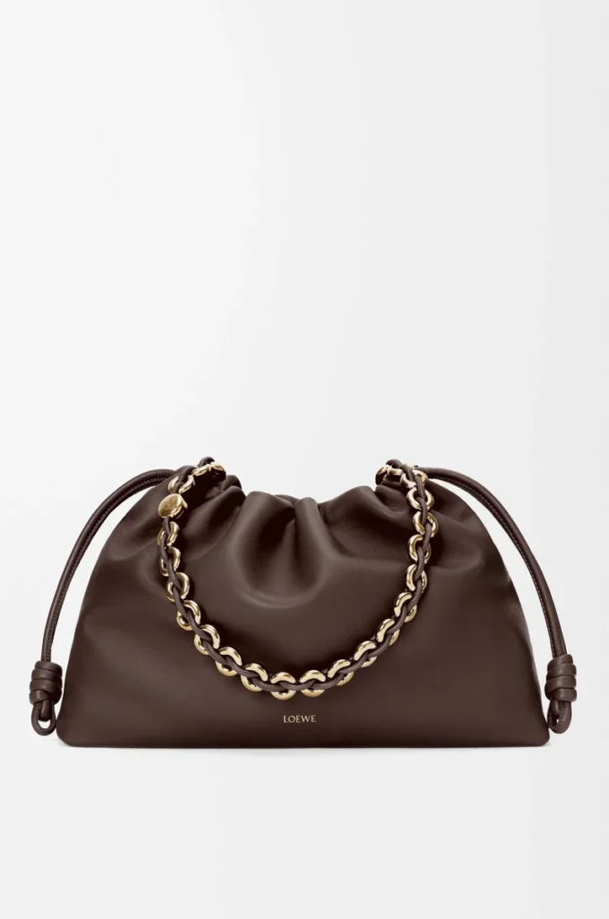 Large Flamenco purse in mellow nappa lambskin Dark Chestnut Large Flamenco purse in mellow nappa lambskin Dark Chestnut